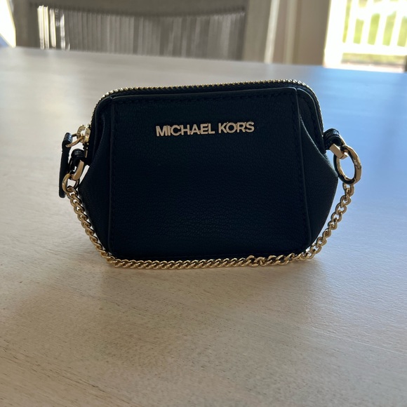 Michael Kors Black Pebbled Leather Mini Bag with Gold Chain - Picture 1 of 7